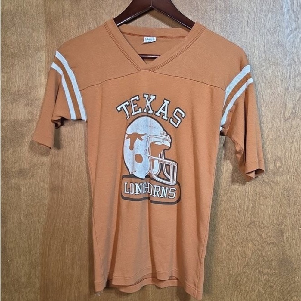 Vintage Logo 7 Texas Longhorns Jersey Shirt Size M Burnt Orange 80s NCAA Women